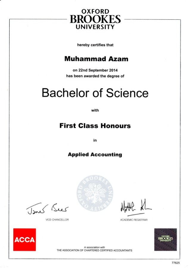 牛津布鲁克斯大学学士学位